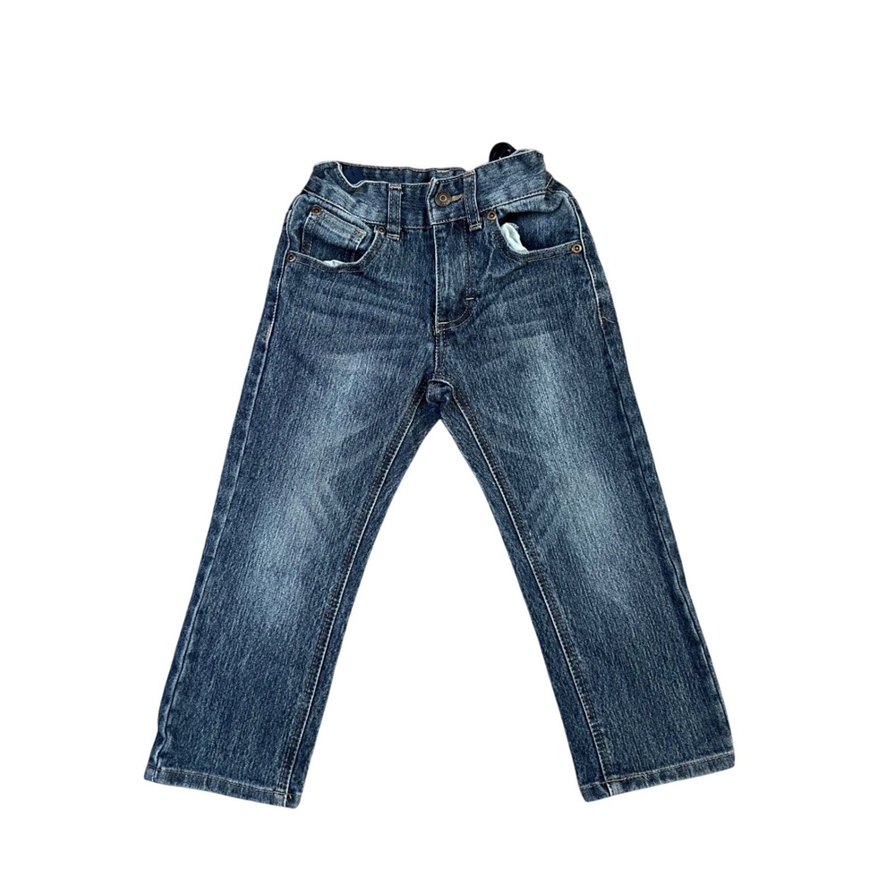 Lee Boys Slim Fit Tapered Leg Jeans Dark Wash Size 4 Adjustable Waist